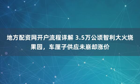 地方配资网开户流程详解 3.5万公顷智利大火烧果园，车厘子供应未崩却涨价